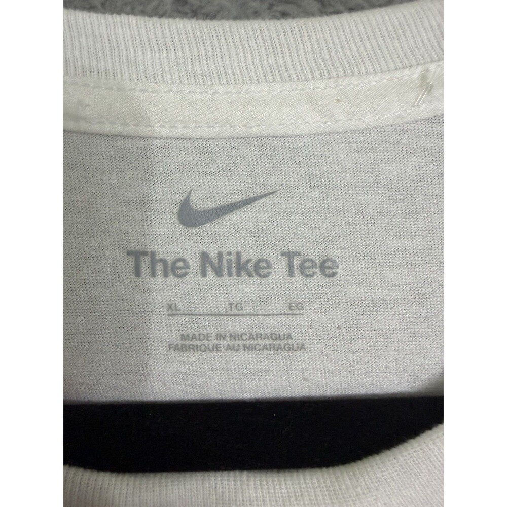 Nike Swoosh Cream Long Sleeve Graphic Tee with Camo Print Men's XL - Picture 3 of 5